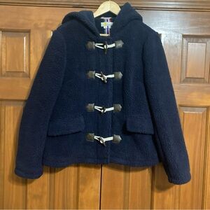 Boden Navy Toggle hooded Jacket coat women’s size 12